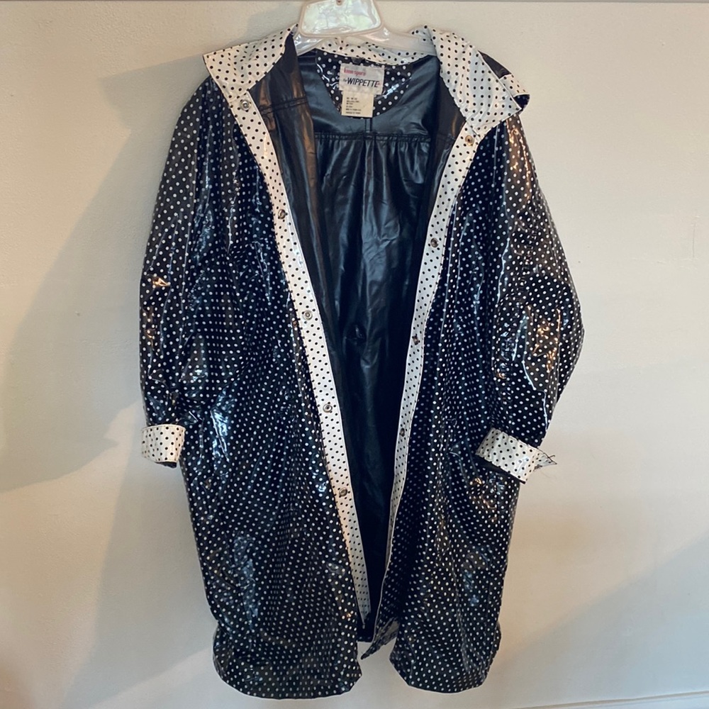 Vintage 1980’s Kenn Sporn Black and White Polka Dot Wippette Raincoat